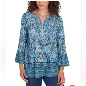 Ruby Rd. Womens Paisley Embellished Tunic Top